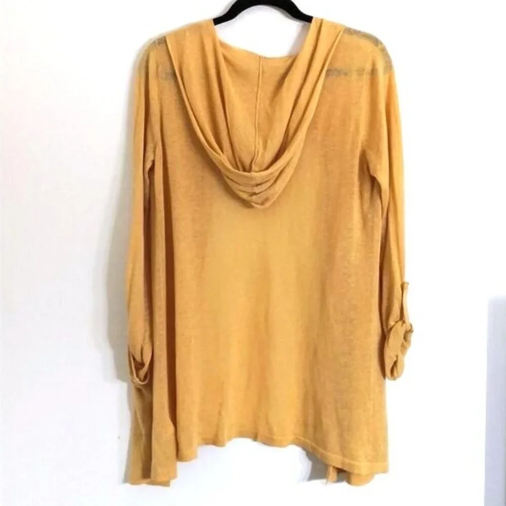 Cynthia Rowley Hooded Open-front Cardigan Pocket Yellow Size M‎
